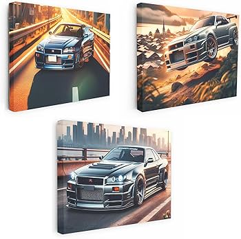 Amazon.com: Wall Art Nissan Skyline GT-R R34 Road Poster Car
